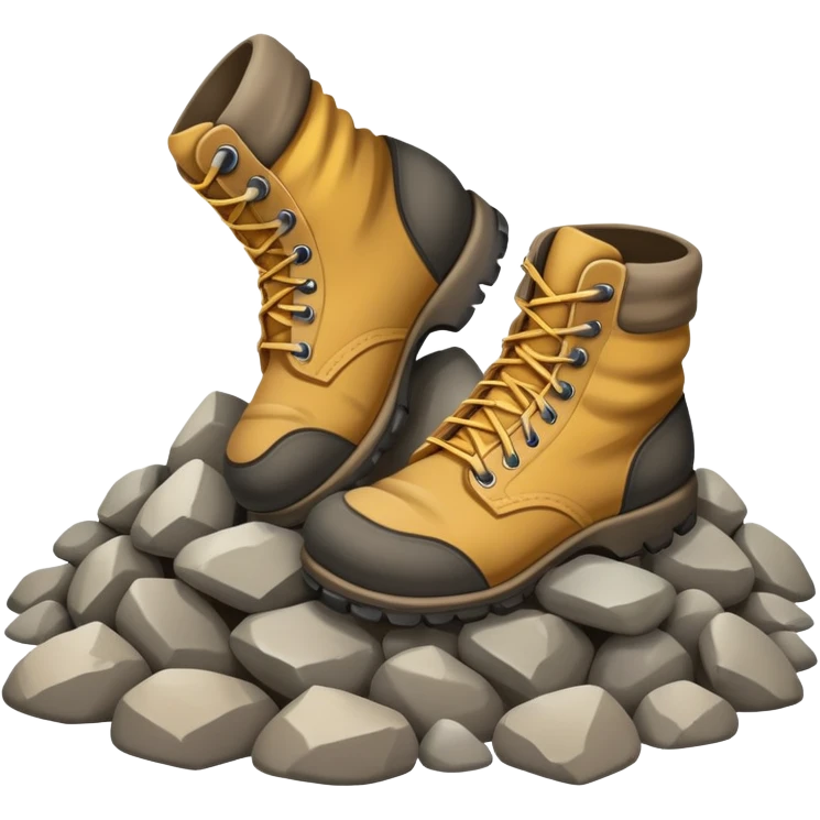 Foot kicking through a pile of rocks emoji