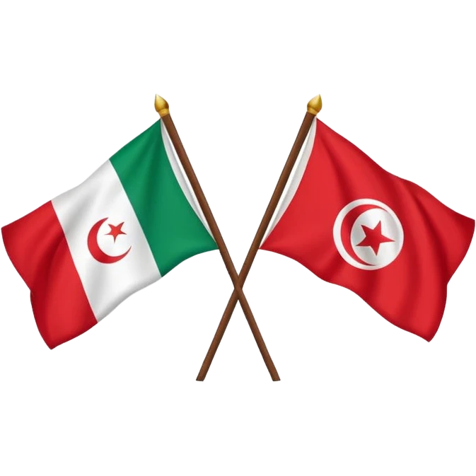 Yes, you can mix the flag emojis of Algeria with that of Tunisia in Moji Edit.  emoji