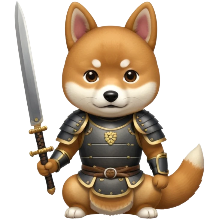dog japan ancient samurai with small knife emoji