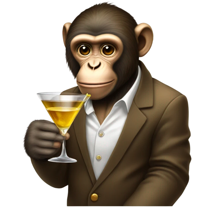 Monkey drinking a martini emoji