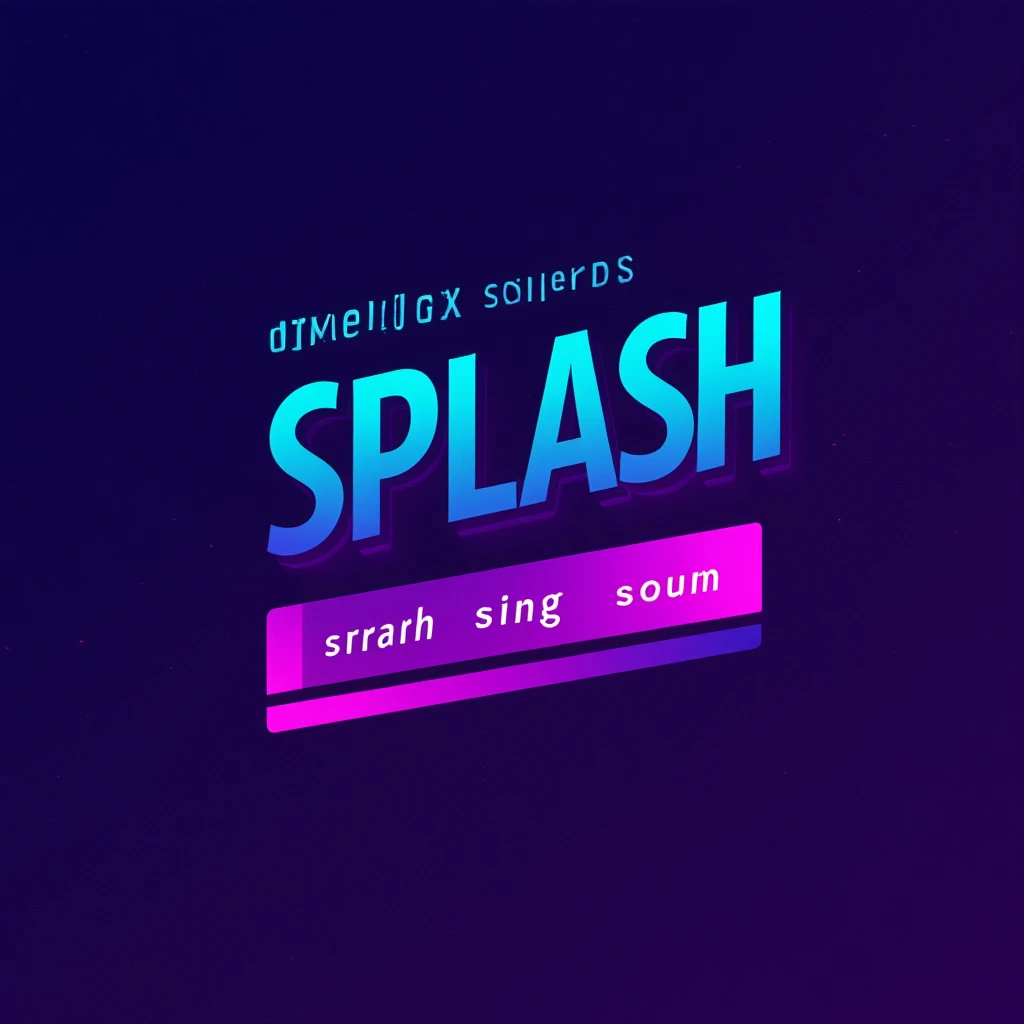 cybernetic cyberpunk [color gradient- lavender-blue] SPLASH TEXT that reads "stream starting soon" emoji