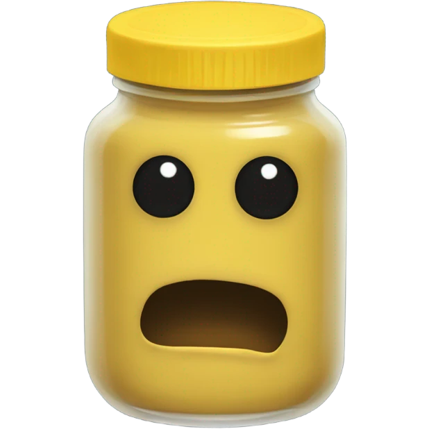 A jar of mustard with dead x eyes  emoji