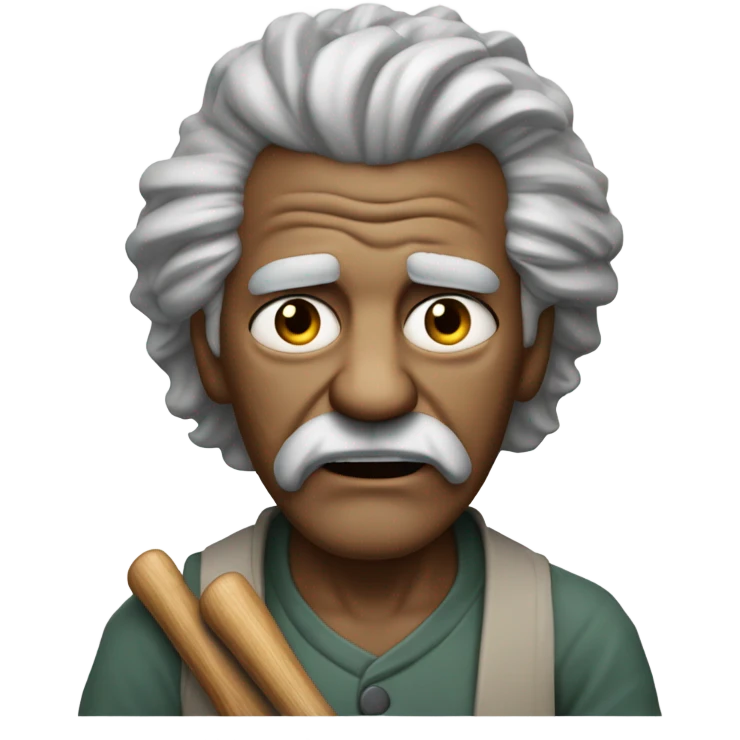 crazy angry old man with baseball bat emoji
