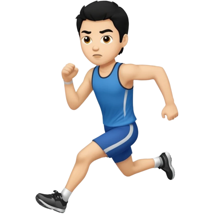 light skin man  black hair running emoji