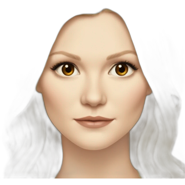 Kirsten dunst cabello largo castaño ojos marrones emoji