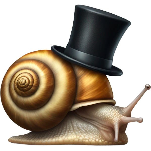 Snail with a top hat emoji