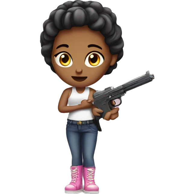 Girly with gun emoji