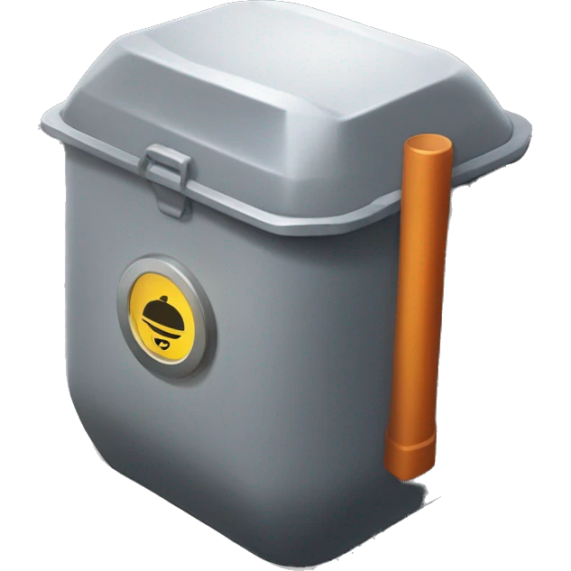 A small, cylindrical container or box with a slightly futuristic design, partially buried in the ground with a small shovel beside it. The capsule could have a glowing lock or seal to indicate it's meant to be opened in the future.
 emoji