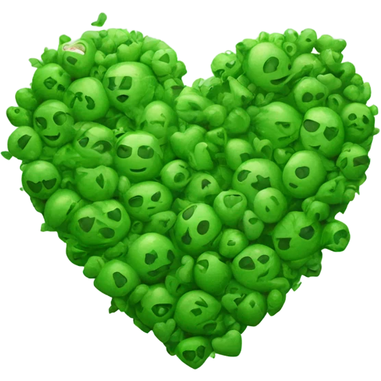 a heart of green objects emoji