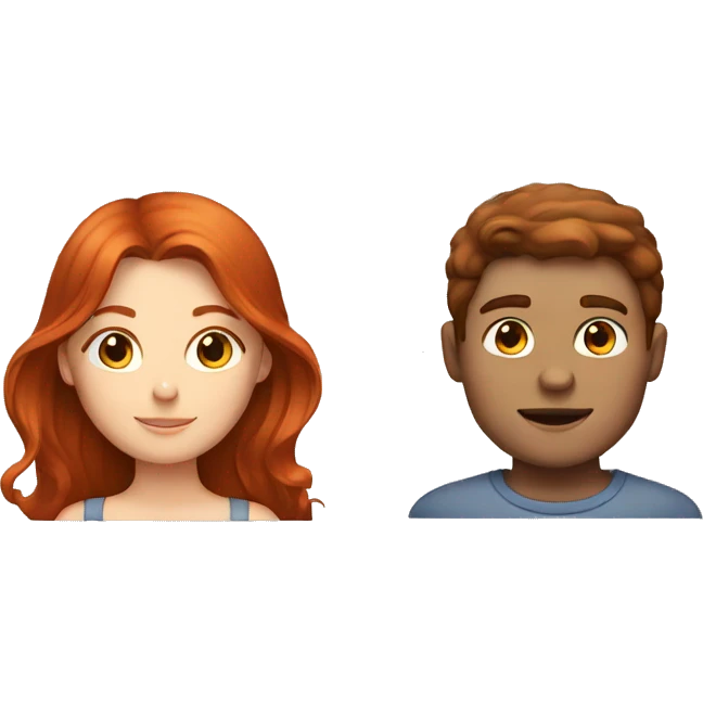 redhead girl and brunette boy emoji
