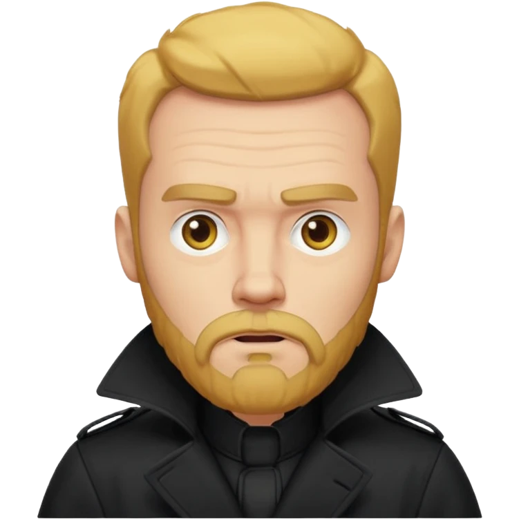 yellow bearded man in black in black trenchcoat  emoji