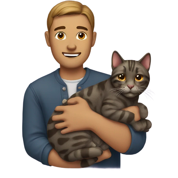 man brindle cat emoji