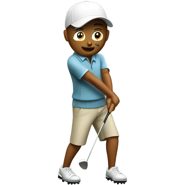 Golf player whiffin the ball emoji