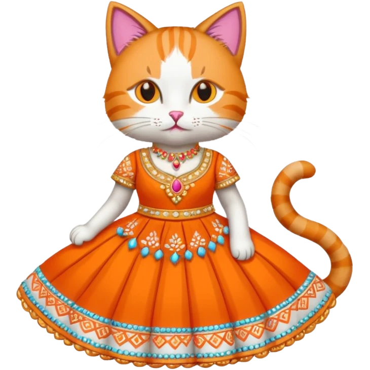 Cat wearing lehnga emoji