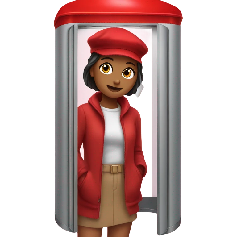red beret girls in phone booth emoji