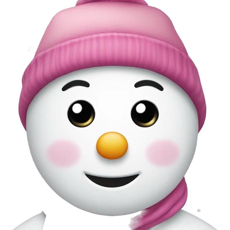 Pink snowman emoji