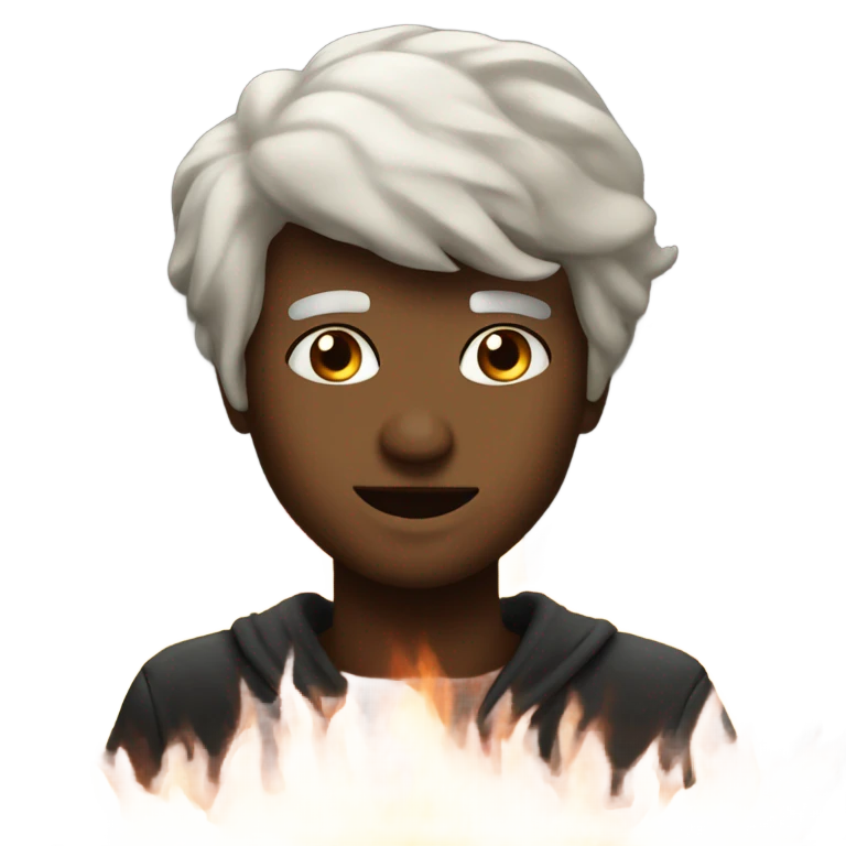 Corazon negro con fuego emoji