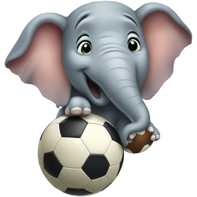 Elephant juggling soccer ball emoji