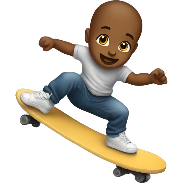 Baby doing a kick flip  emoji