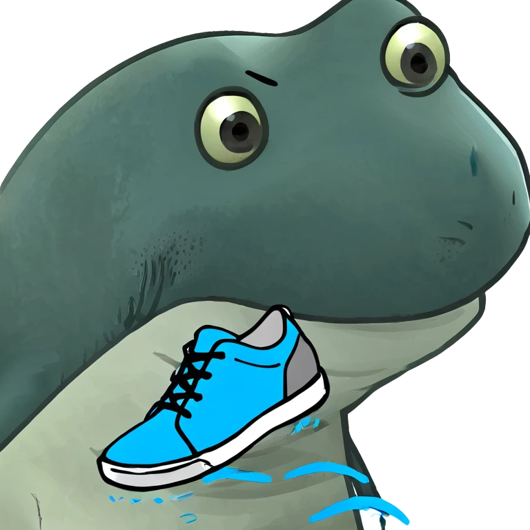Hazme a un tiburón con zapatos azules emoji
