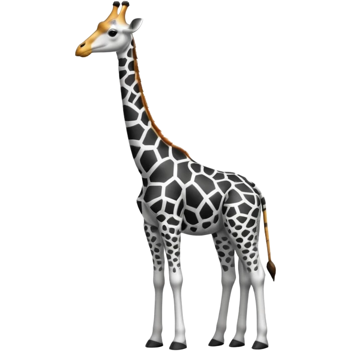 Girafe avec des trait noir et blanc minimaliste et soigné emoji