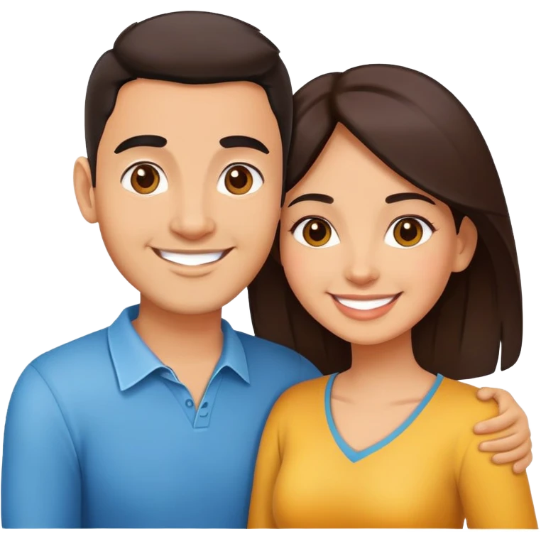 Cartoon avatar Latino couple emoji