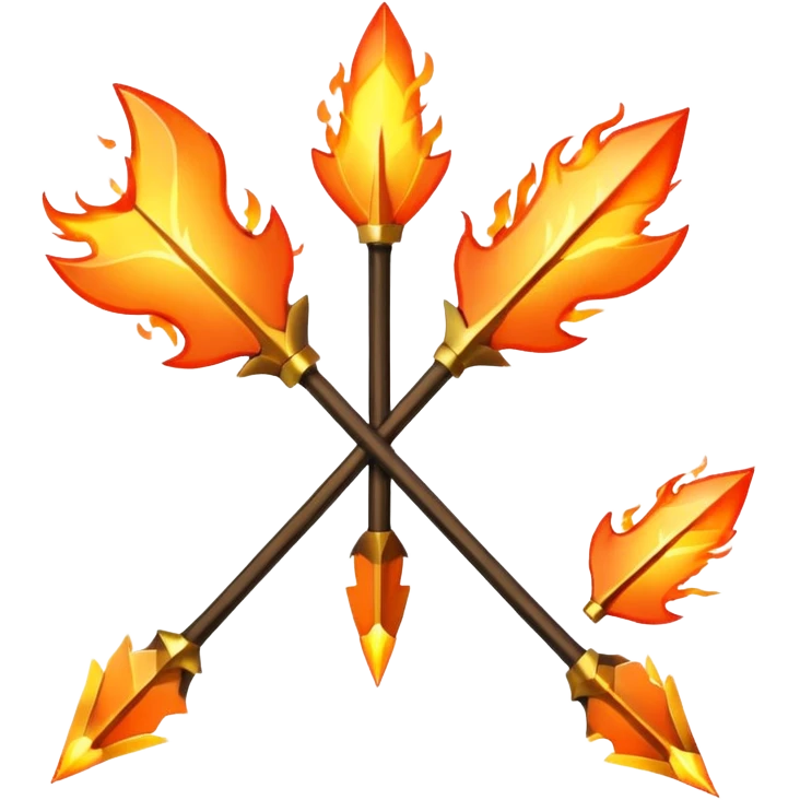 arco de flechas de fuego parecido al de los juegos del hambre emoji