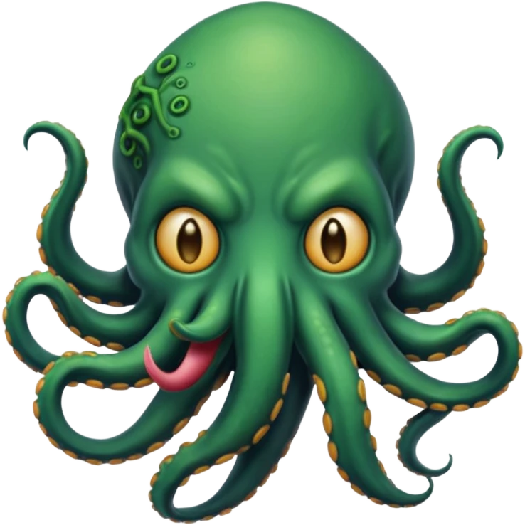 Cthulhu blowing a kiss emoji