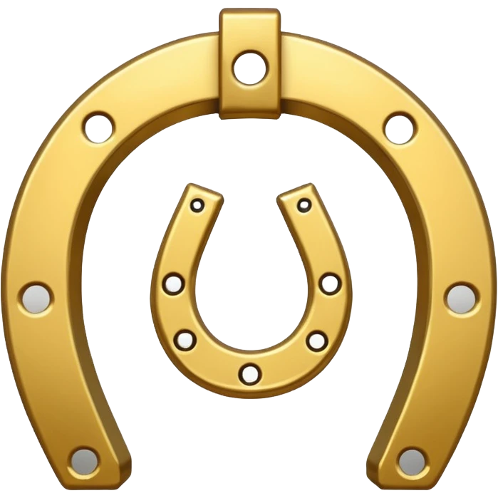 Emoji of an iron golden horseshoe with a thumb down in the middle (DisLikes) Vector emoji