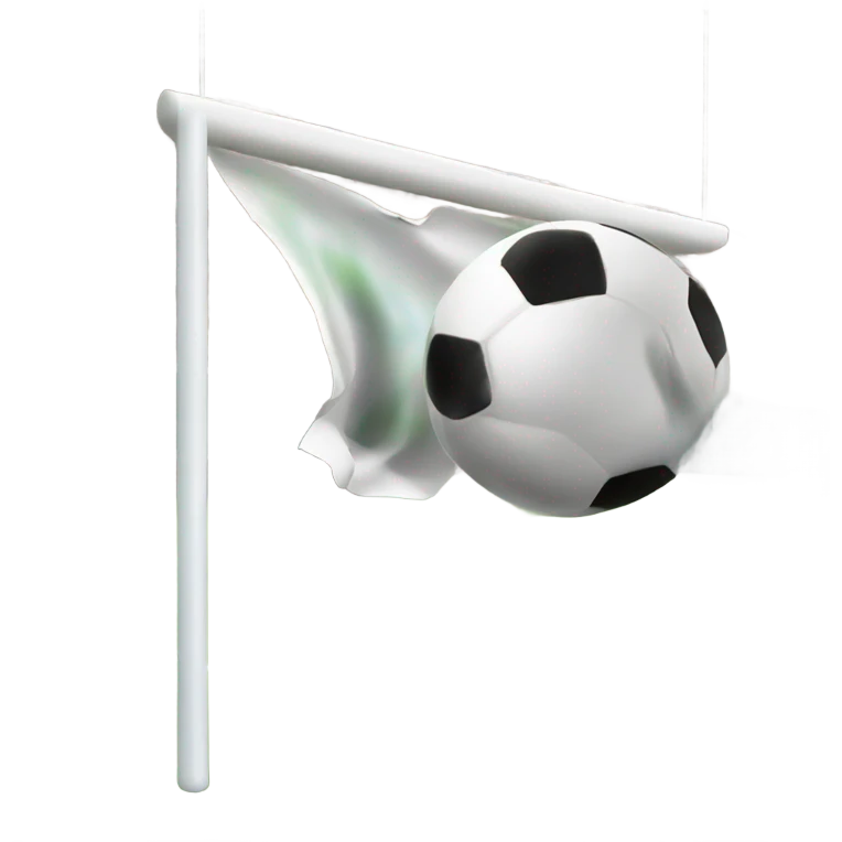 Football going through goalposts emoji