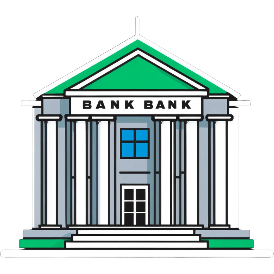 bank building crossed out, no banking emoji
