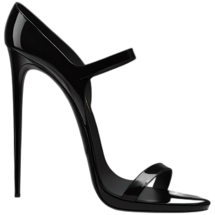 Ysl TRIBUTE heel SANDAL black PATENT LEATHER emoji