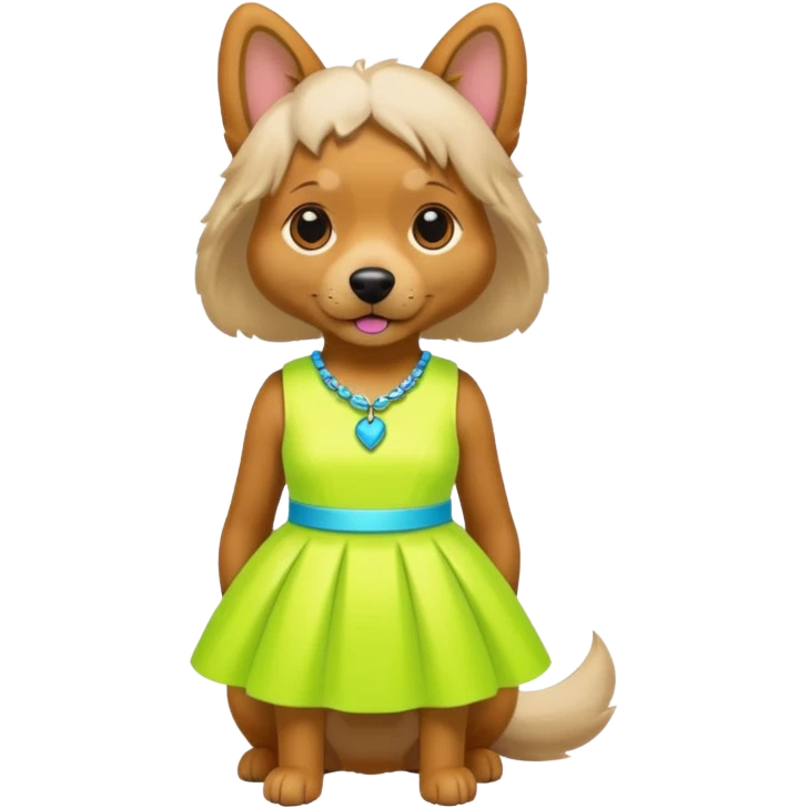 DOG wearring neon fashion dress emoji