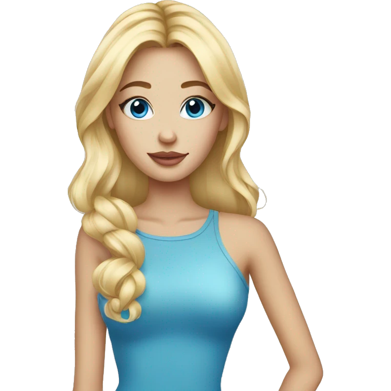 blond girl blue eyes with nails art emoji