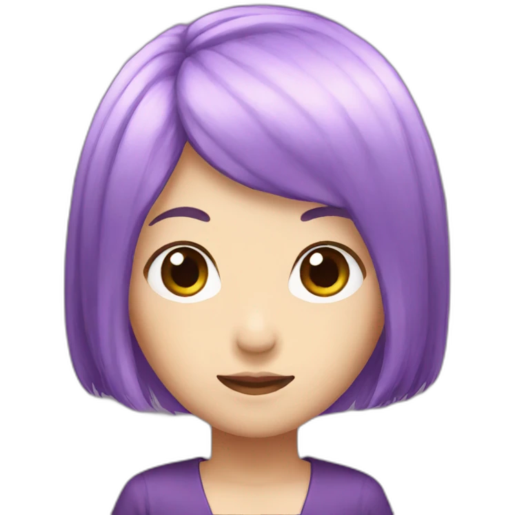 Purple hair Japanese emoji