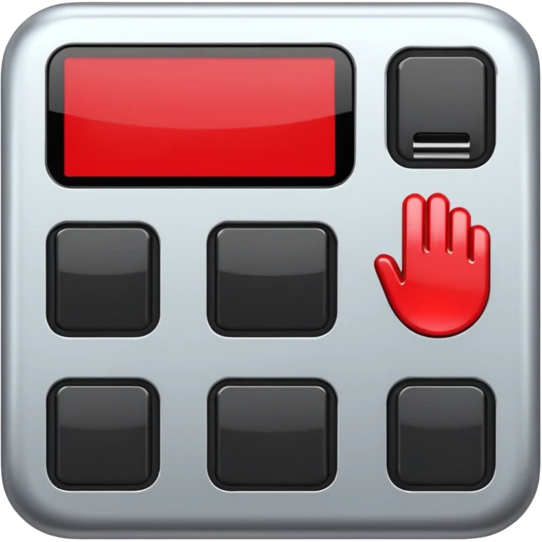pin pad with a small black screen on top and a small red screen down indicates the locked situation emoji
