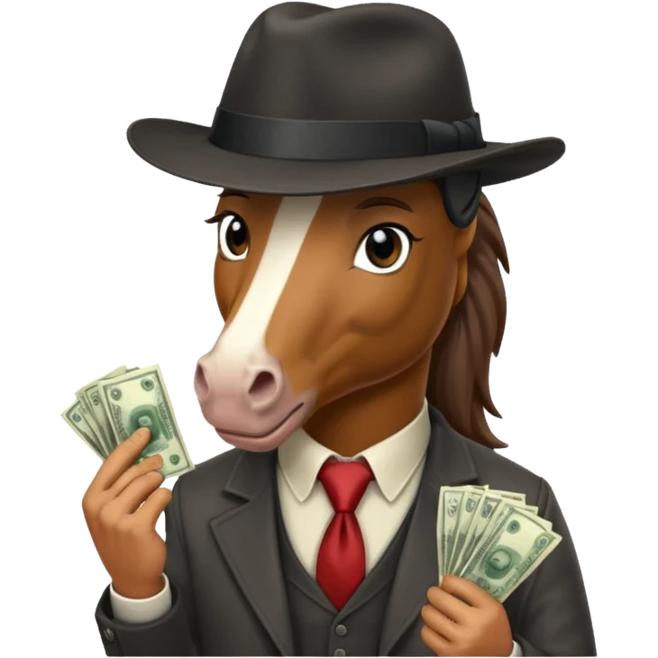Horse gangster with money emoji