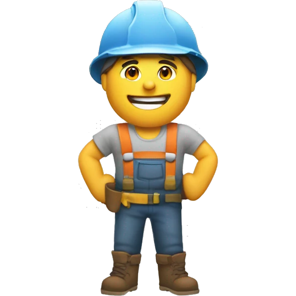 create an emoji of a clay Hansel dressed as a builder emoji