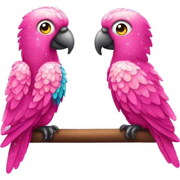 Pink sparkly parrot  emoji