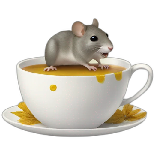 Souris qui boit du thé emoji