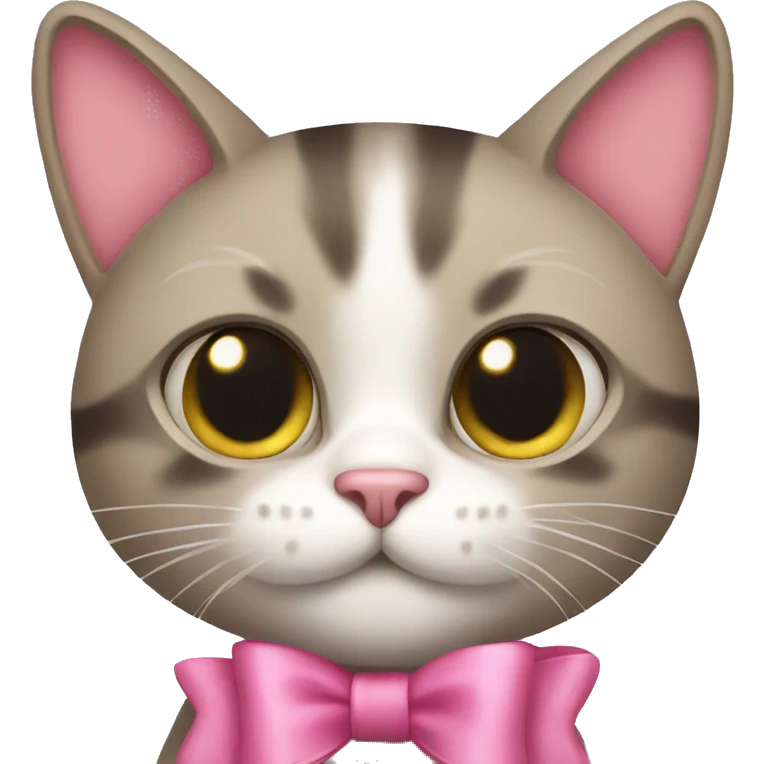 Cat with pink bows emoji