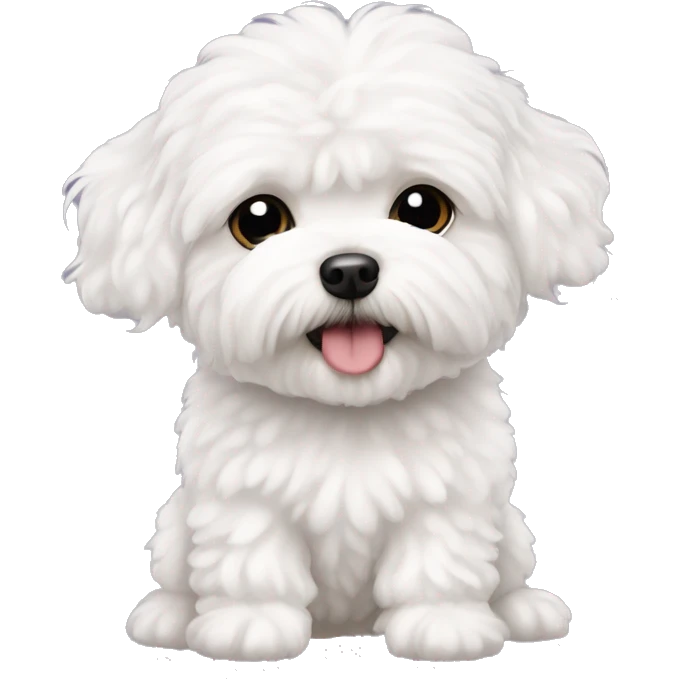 maltipoo white cute fluffy dog  emoji