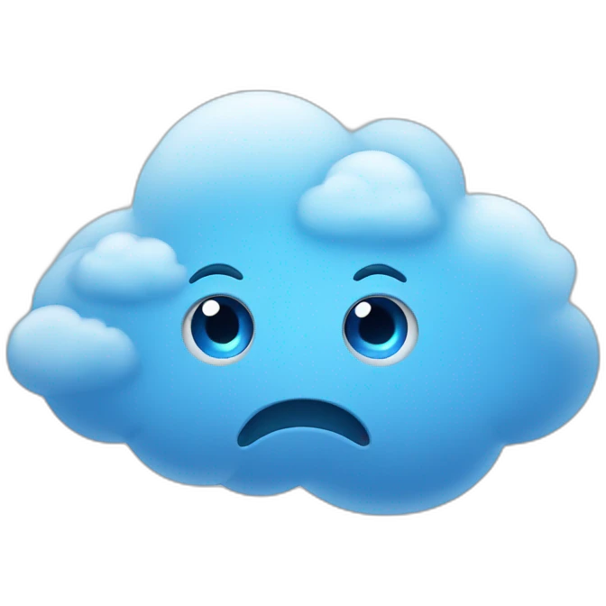 blue cloud with eyes emoji