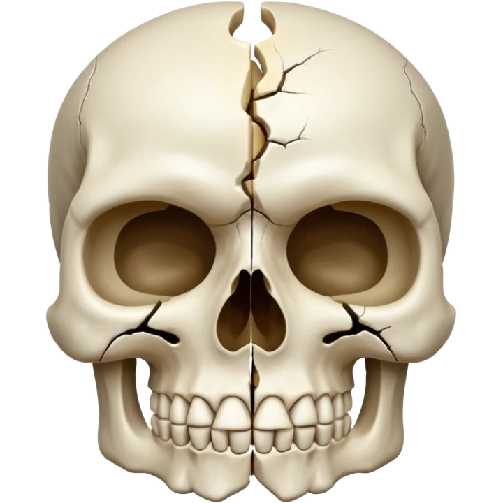 A skull split in half emoji