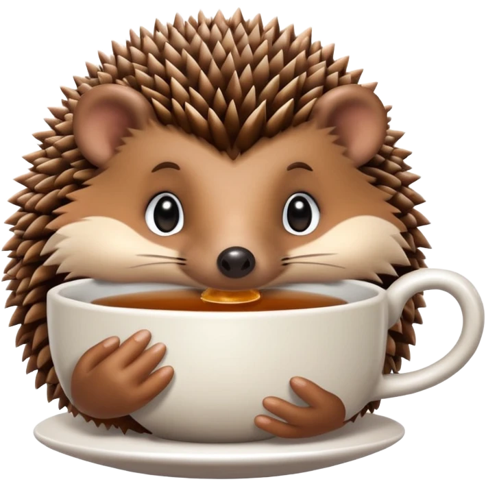 Hedgehog sipping tea emoji