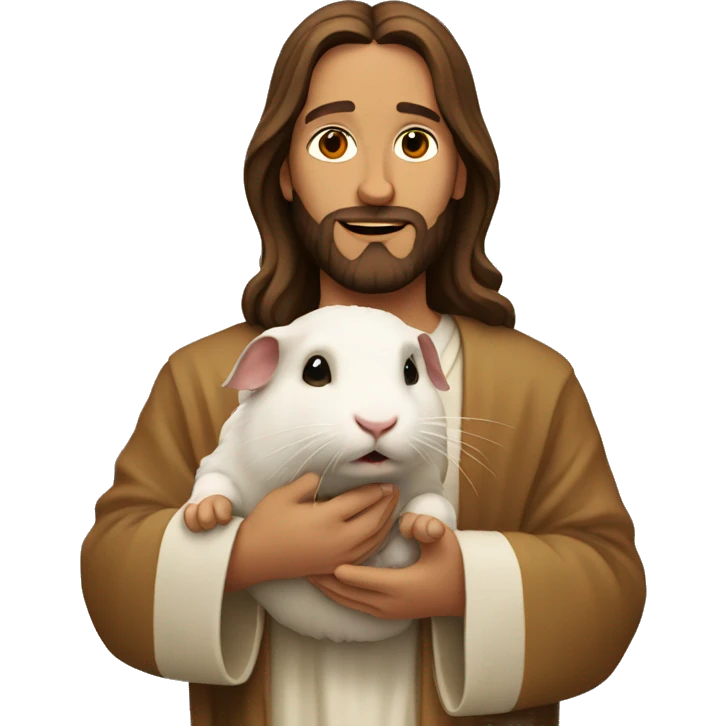 jesus holding a hamster emoji