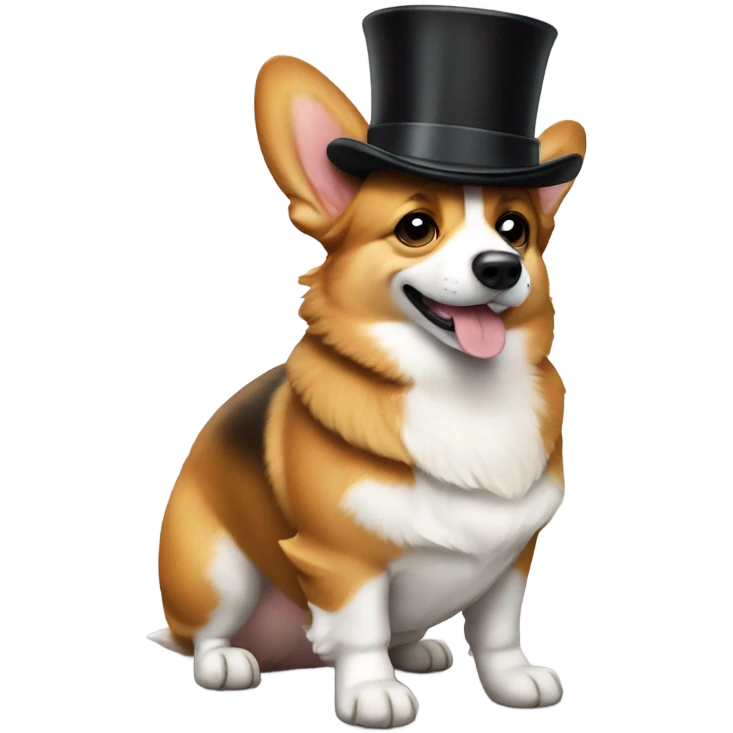 Corgi wearing top hat  emoji
