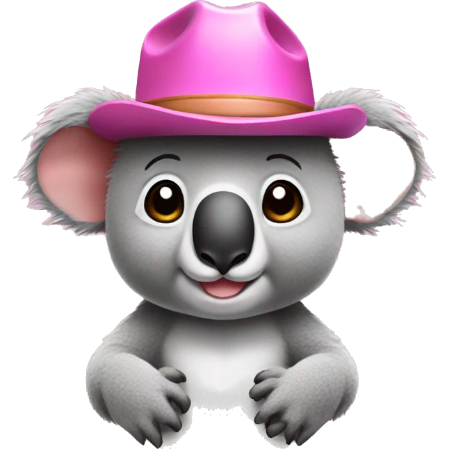 Koala in a pink cowboy hat emoji