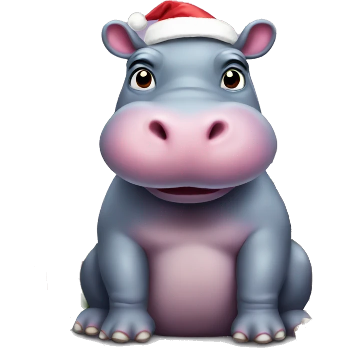 Christmas hippo emoji
