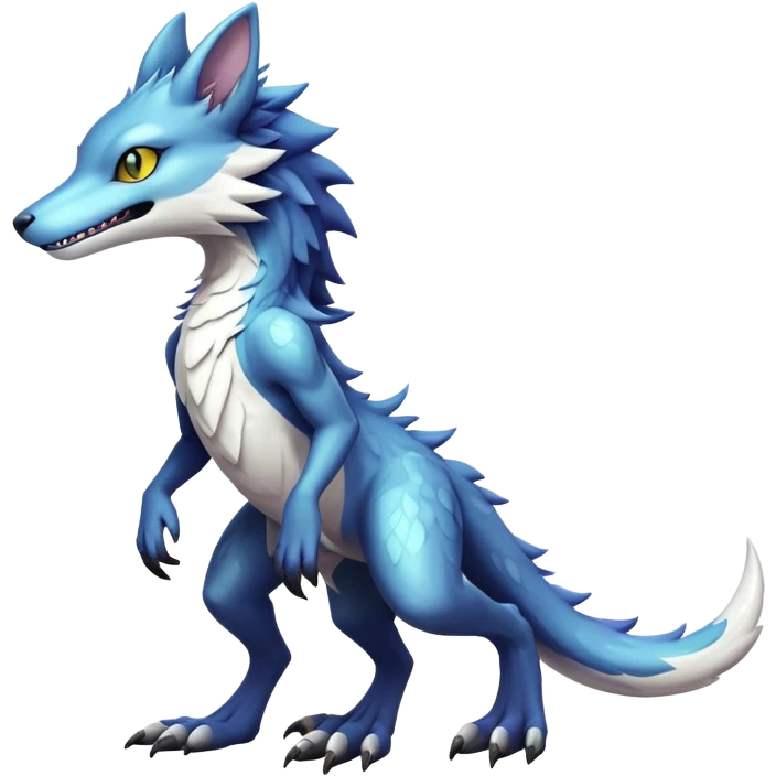 Exotic shiny rare epic cute Sergal-creature, full body, with random markings emoji